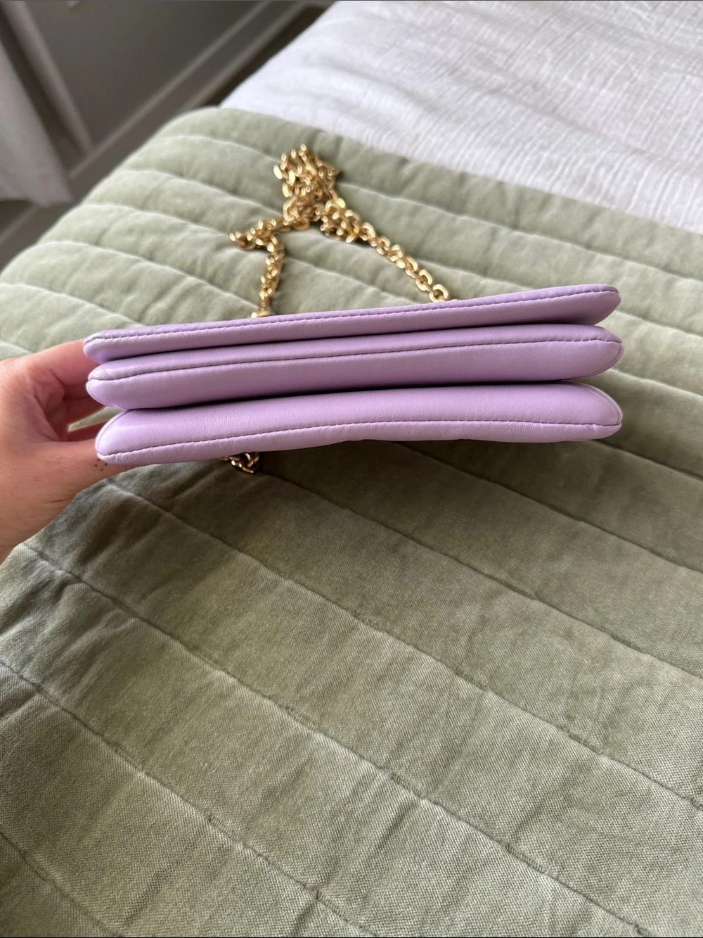 Louis Vuitton Lilac Monogram Coussin Pochette Lambskin Bag with Gold Hardware